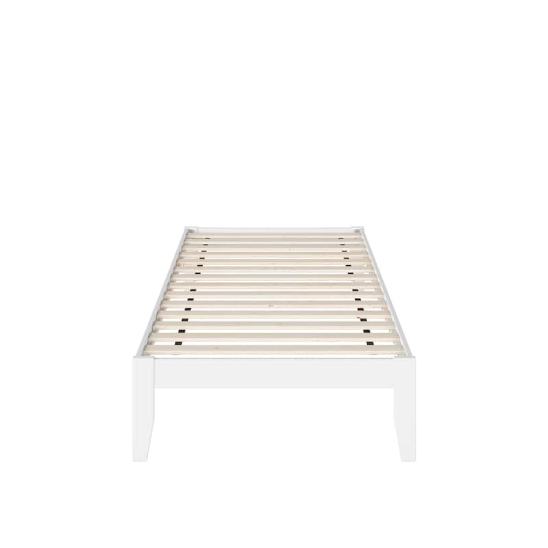 Twin XL Bed Frame with USB Charger - 81" L Grey, Strong Support, No Box Spring Needed
