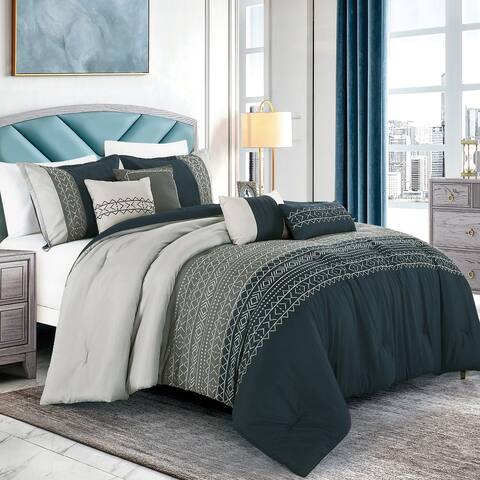 Wellco 7 Piece All Season Soft Polyester Bedding Comforter Set