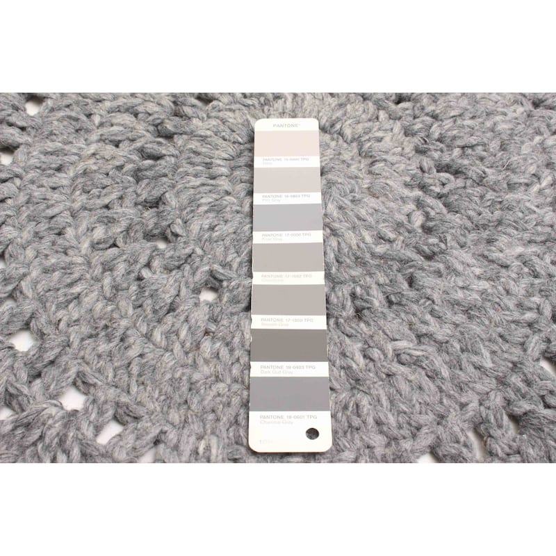 ECARPETGALLERY Braid weave Sienna Grey Wool Rug - 3'4 x 3'4