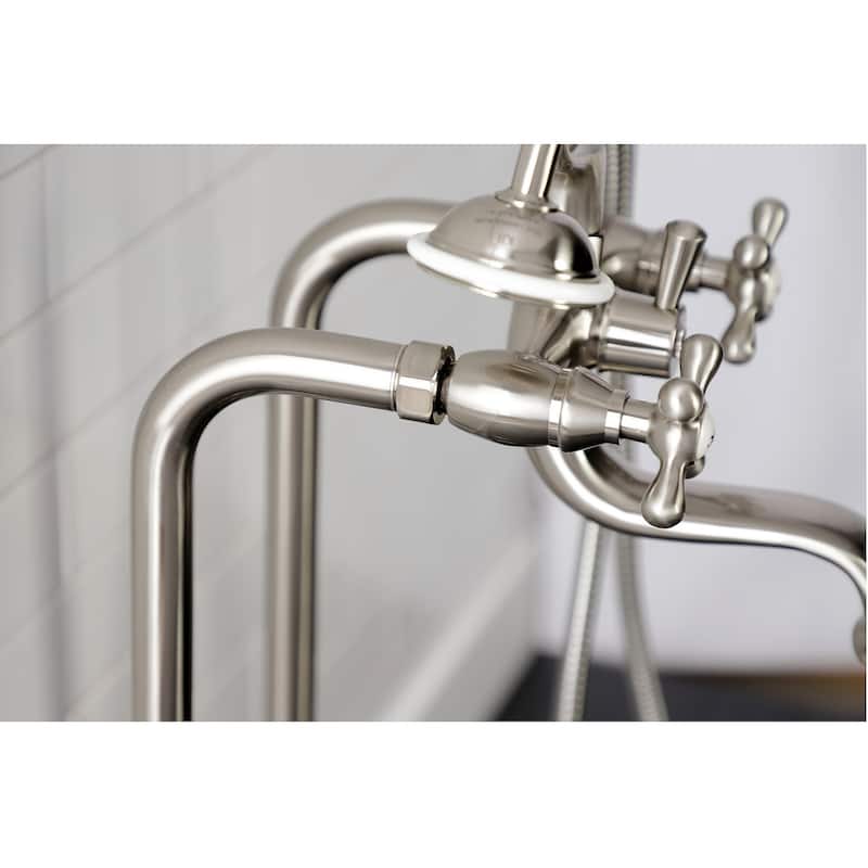 Kingston Brass Freestanding Clawfoot Tub Faucet Package with Supply Line in Matte Black