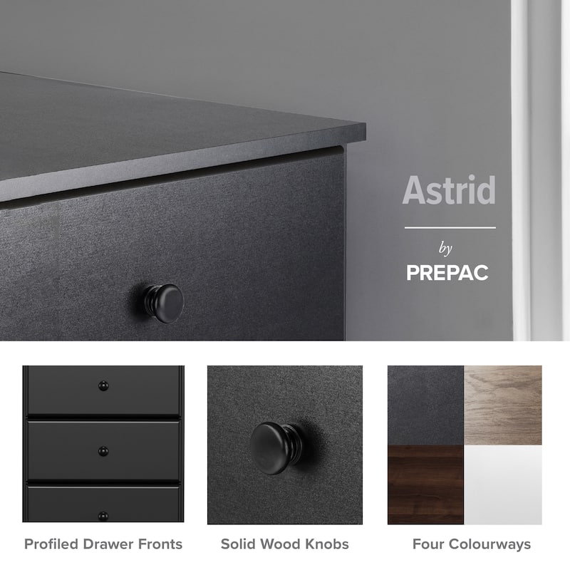 Prepac Astrid 6 Drawer Double Dresser for Bedroom, Wide Chest of Drawers, Bedroom Furniture,Traditional Furniture