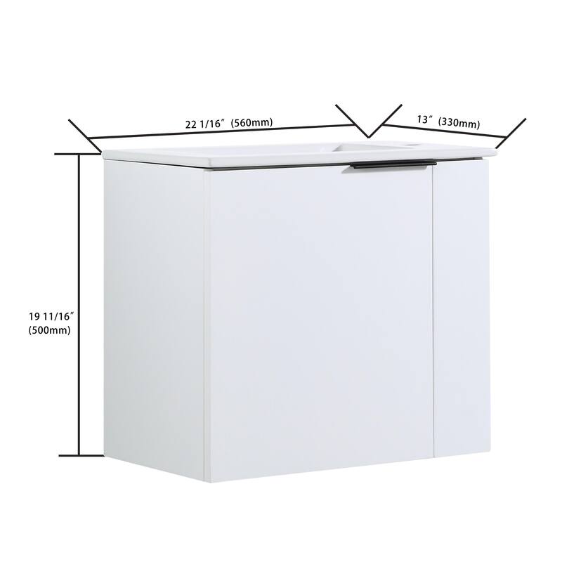Beingnext 22" Small Bathroom Vanity with Sink, Floating Bathroom Vanity with Soft Close Door