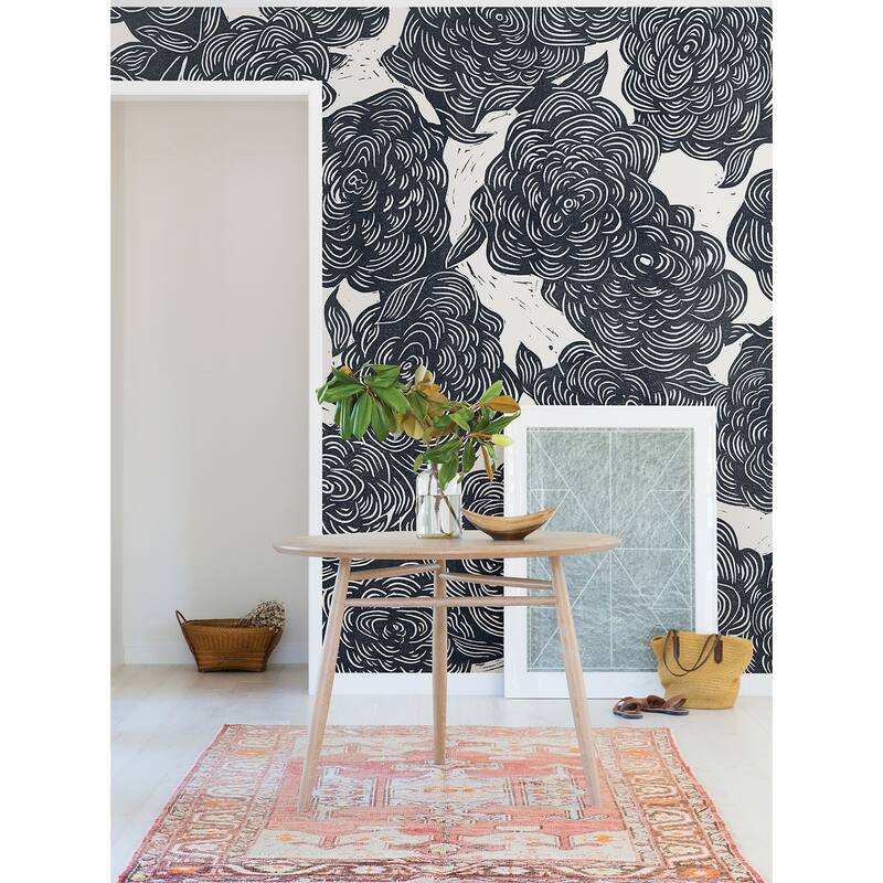 Karen Revis Roses Black Wall Mural