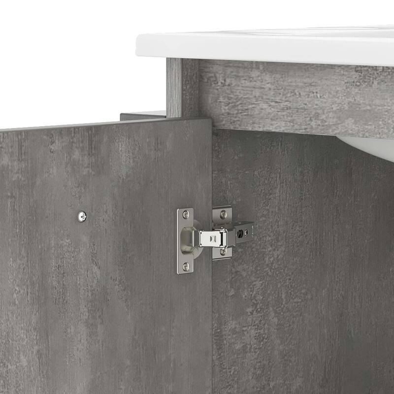 Moasis Wall Mounted Bathroom Vanity Cabinet with Ceramic Sink