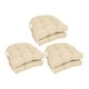 preview thumbnail 34 of 59, 16-inch U-Shaped Indoor Twill Chair Cushions (Set of 2, 4, or 6) - 16" x 16" Set of 6 - Natural