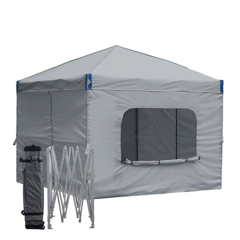 Aoodor 10x10 FT Pop-Up Canopy Tent with Roller Bag and Curtain