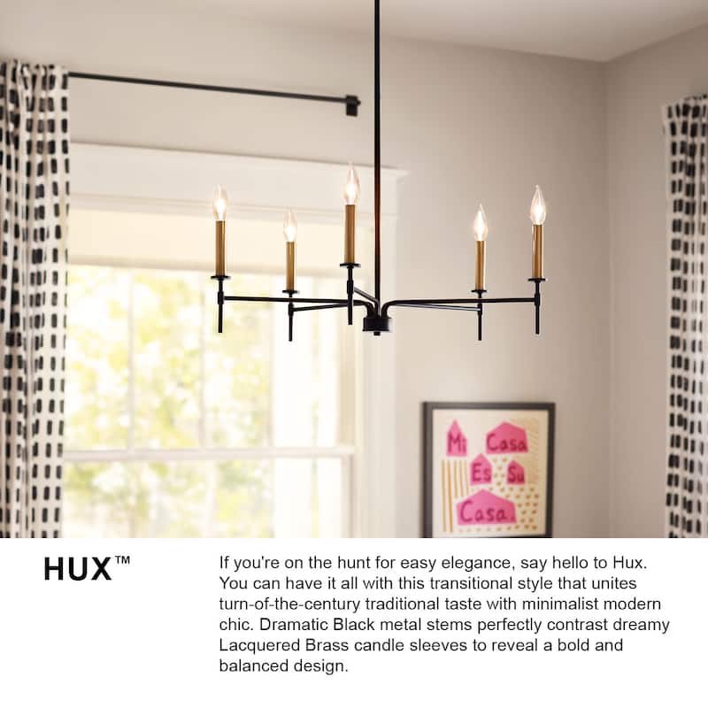 Lark 83077 Hux 7 Light 36" Wide Taper Candle Style Chandelier
