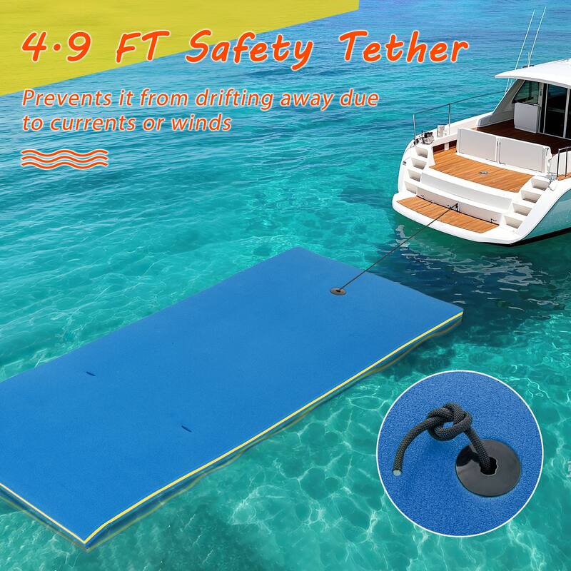 Costway 3-Layer Tear-proof Water Mat Floating Pad Island Water Sports