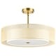 preview thumbnail 63 of 71, 3-Light 20"W Drum Fabric Semi Flush Mount Pendant Chandelier