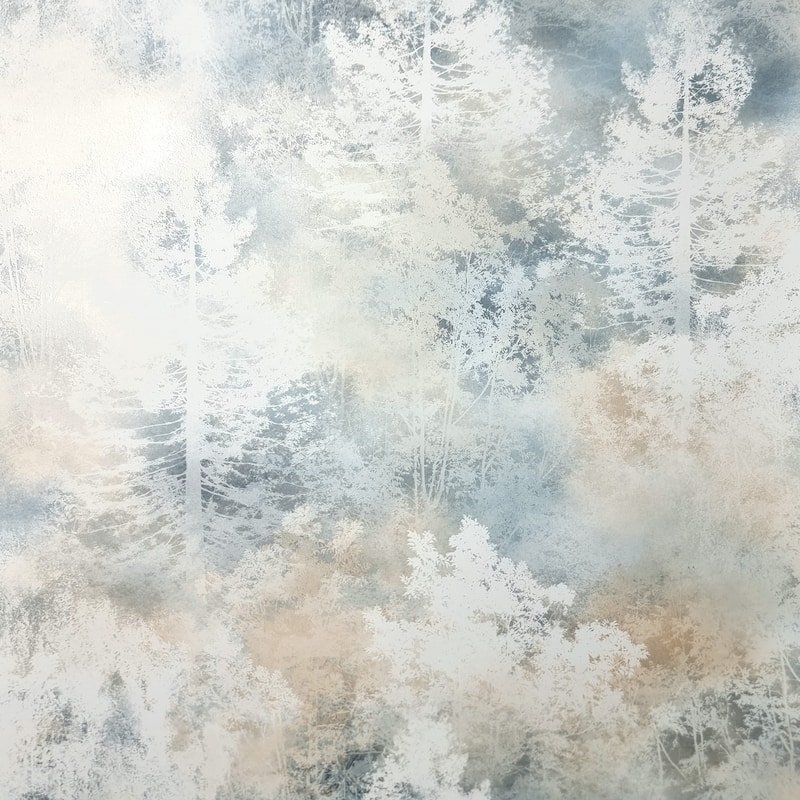 Fine Decor Willem Blue Tree Wallpaper