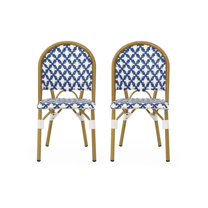 Louna Outdoor French Cafe Chairs (Set of 2) by Christopher Knight Home