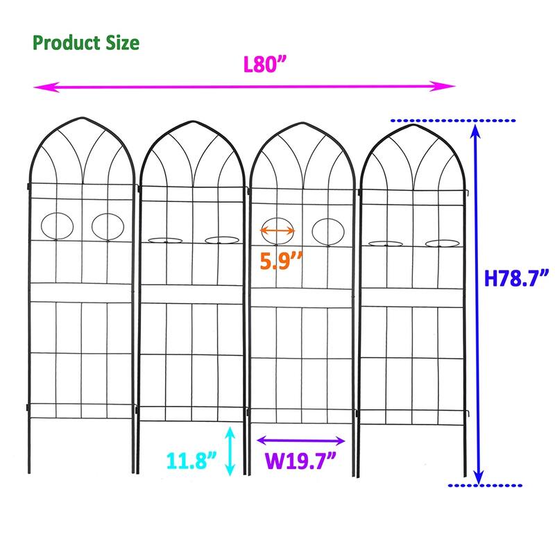 Outdoor Metal Rustproof Garden Arched Trellis for Climbing Plants