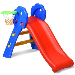 Costway Children Kids Toddlers Folding Slide with Bask