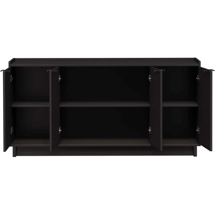 Prepac Simply Modern 4 Door 60" W x 30" H x 16" D Storage Cabinet - 60 in W x 30 in H x 16 in D