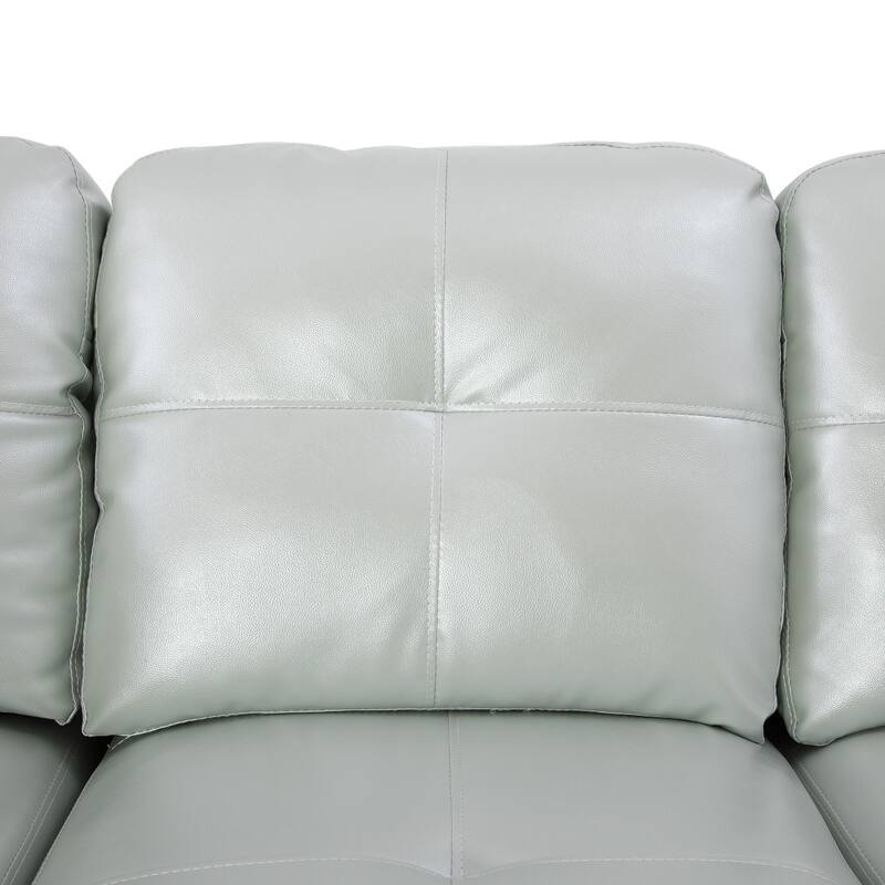 KISRAIS 103" Wide 3-Piece Vegan Leather Sectional Sofa Set - 103.5"W*74.5"D*35"H