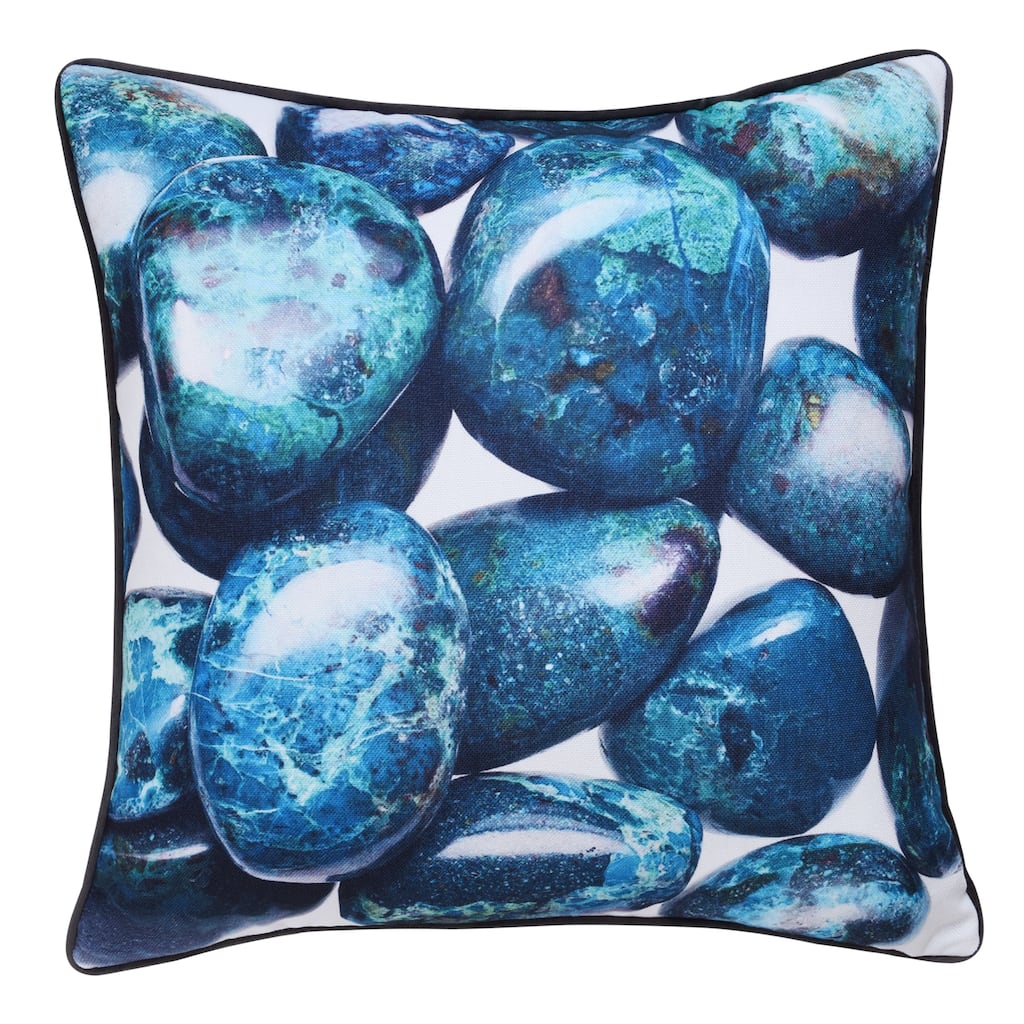 StyleCraft Norman Wyatt Home - Pebble Stone Print Pillow - Blue