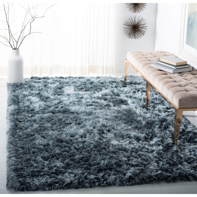 SAFAVIEH Handmade Ocean Shag Lyse Glam 2.5-inch Thick Rug - 8' x 10' - Slate