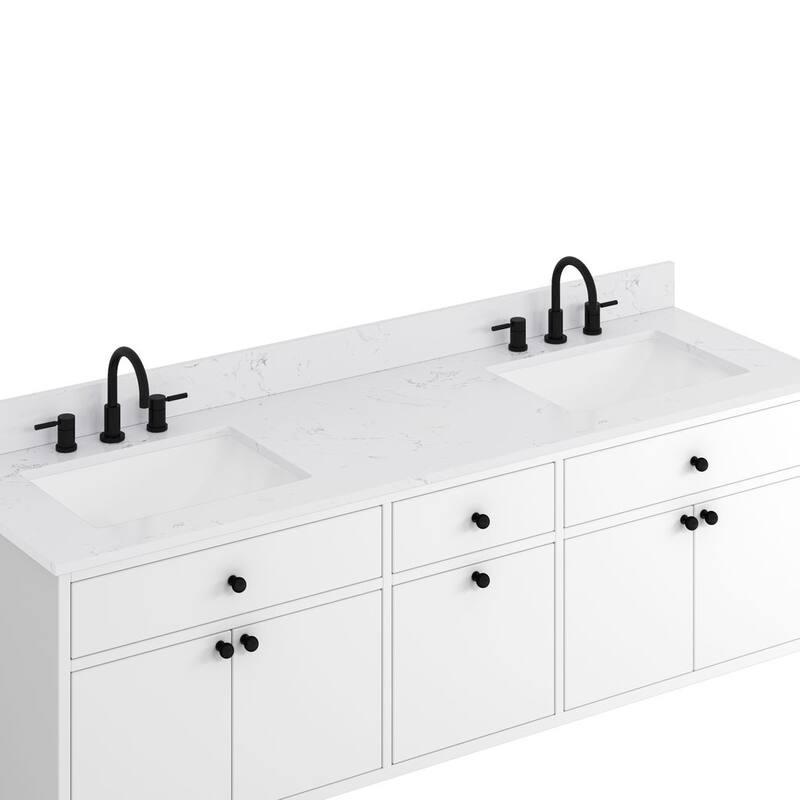 Avanity Paisley 72 in. Double Sink Vanity with Cala White Engineered Top