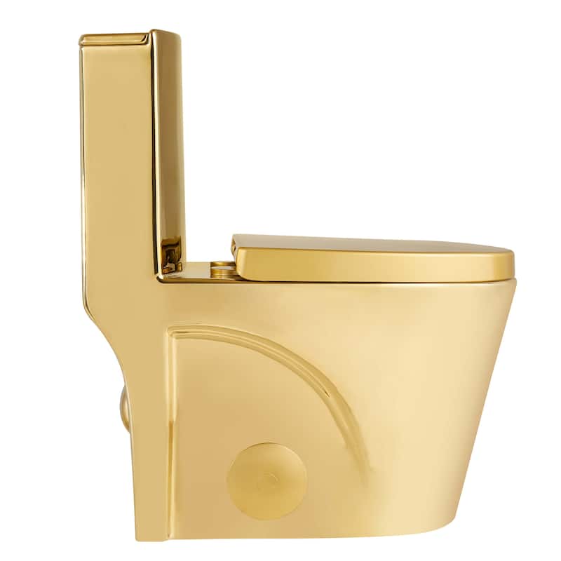 Fine Fixtures Dual-Flush Elongated One-Piece Toilet with High Efficiency Flush