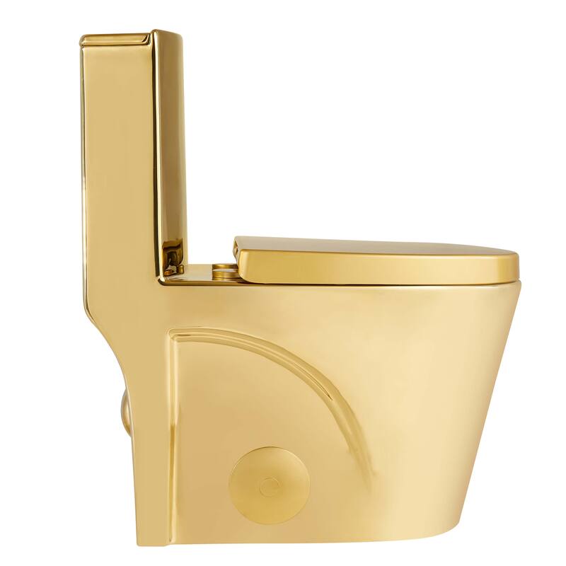 Fine Fixtures Dual-Flush Elongated One-Piece Toilet with High Efficiency Flush