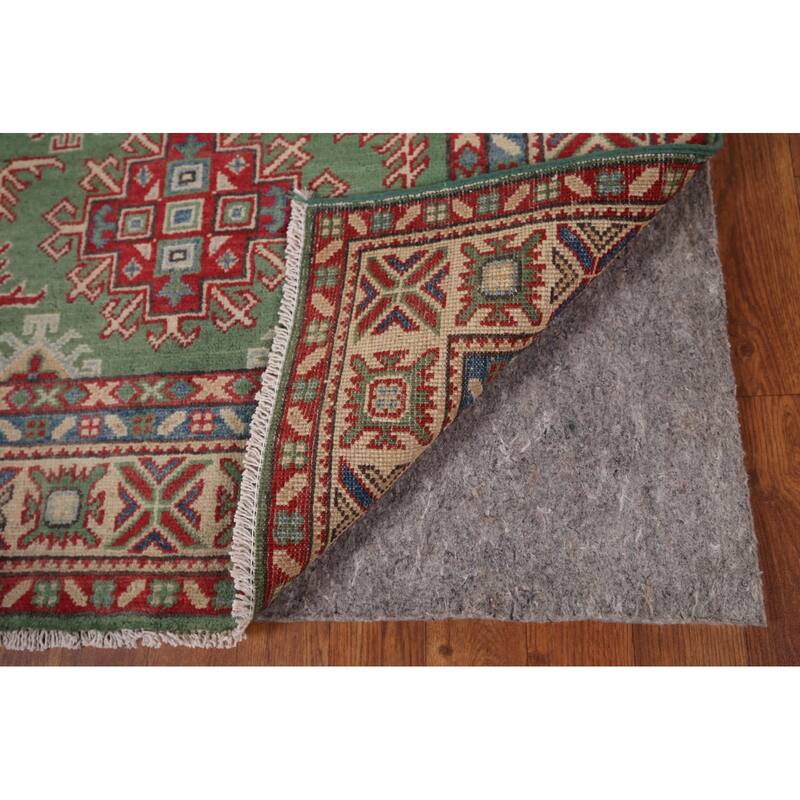 Green Kazak Accent Rug Hand-Knotted Wool Carpet - 3'5" x 4'9"