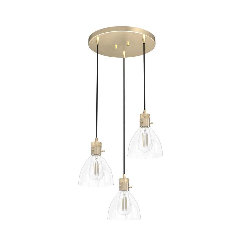 Hunter Van Nuys 3-Light Round Cluster Pendant - Kitchen Island, Dining Room, Entry - Vintage, Contemporary, Industrial