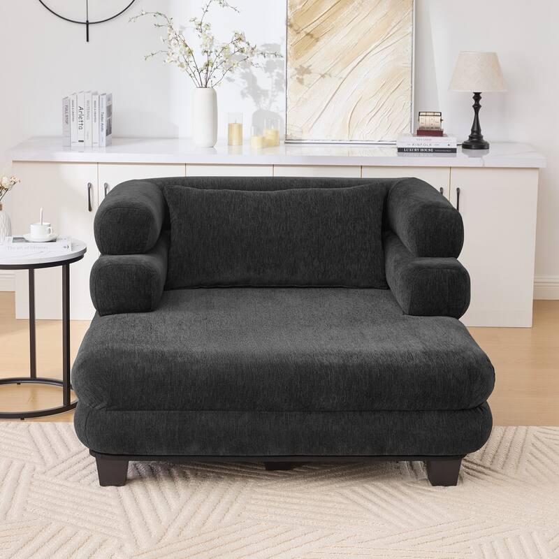 Christopher Knight Home - Isabelle Oversized Chaise for Deep Lounging and Modern Comfort