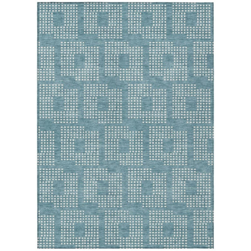 HomeRoots Geometric Transitional Rectangle Outdoor Rug