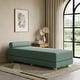 preview thumbnail 79 of 105, Jaxx Alon Daybed - Fold-Out Sleeper Chaise with Premium Memory Foam Queen-Size Mattress - Made in the USA Boucle Green