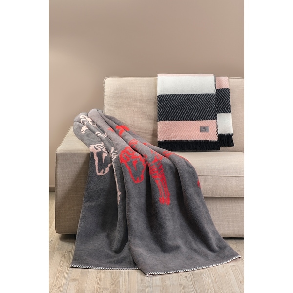 BrooksBrothers✨ Taylor&Lodge セットアップ　羊ロゴ Brooks Brothers Double Faced Lamb Logo Throw - Bed Bath & Beyond