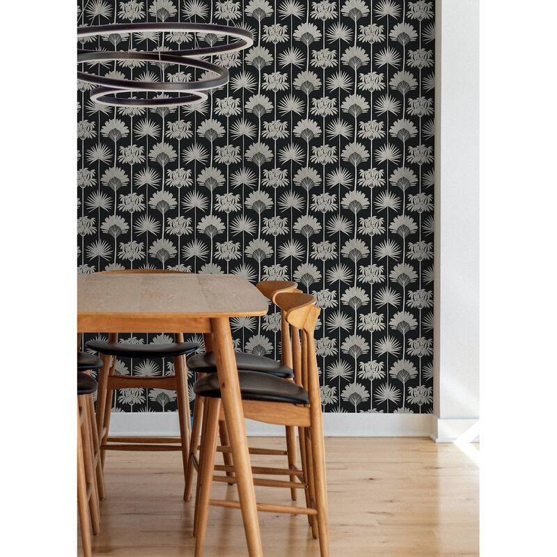 NuWallpaper Kentia Black Peel and Stick Wallpaper