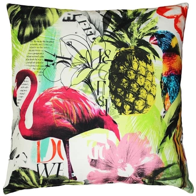 Tropical Oasis Cotton 24x24 Throw Pillow with Polyfill Insert