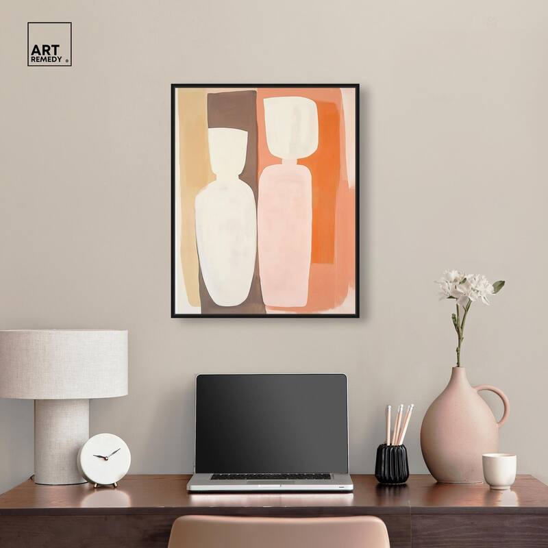 Pink Meets Clay I Canvas by Art Remedy