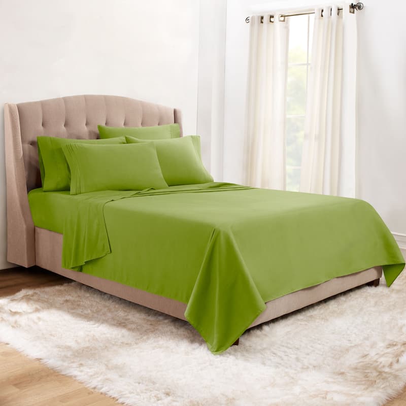 Empyrean Hotel Luxury 6 Piece Sheet Set - Super Soft Bedding Sheets & Pillowcases - Twin - Calla Green