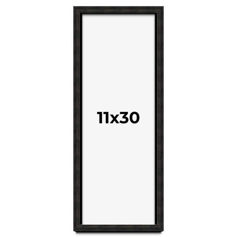 11x30 Shadow Box Black Rustic Barnwood Display Frame | 1.125 Inch