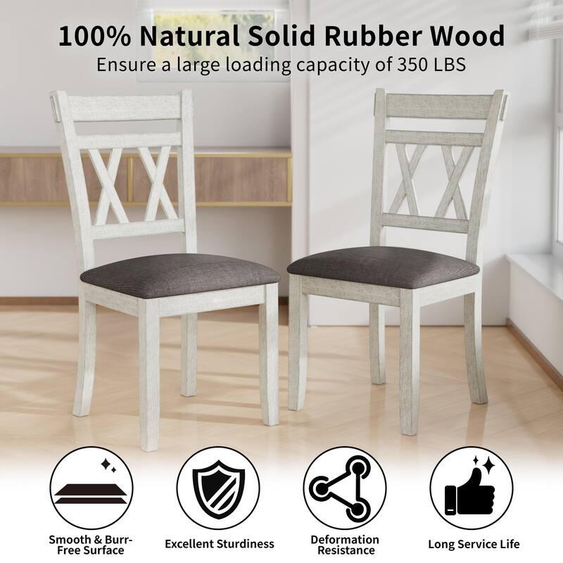 Javlergo Dining Table and Chairs Set for 4-6 Persons Extendable Kitchen Dining Room Table Set