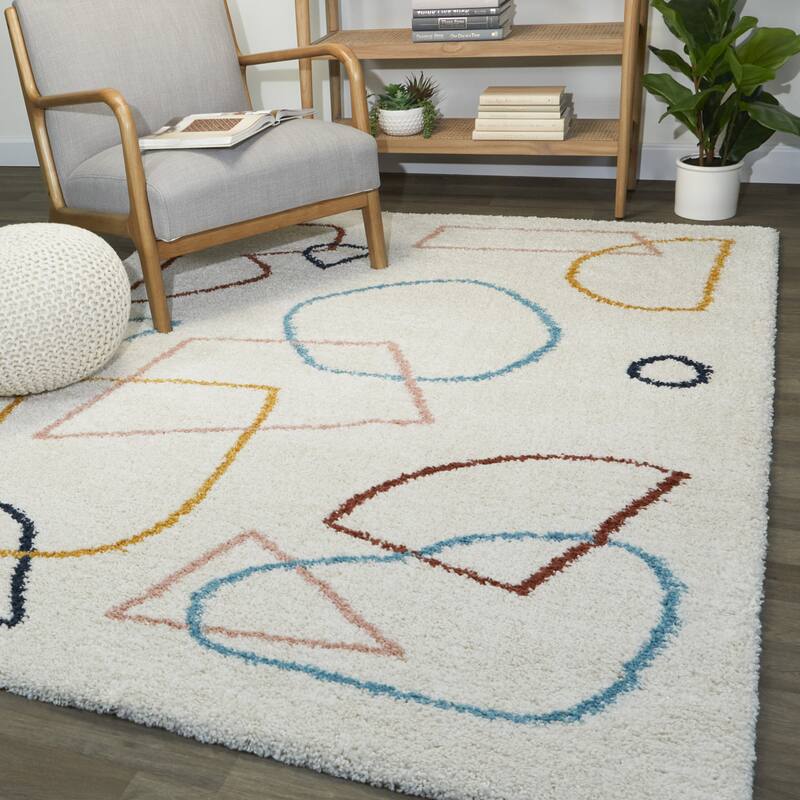 Pavel Abstract Geometric Shag Area Rug