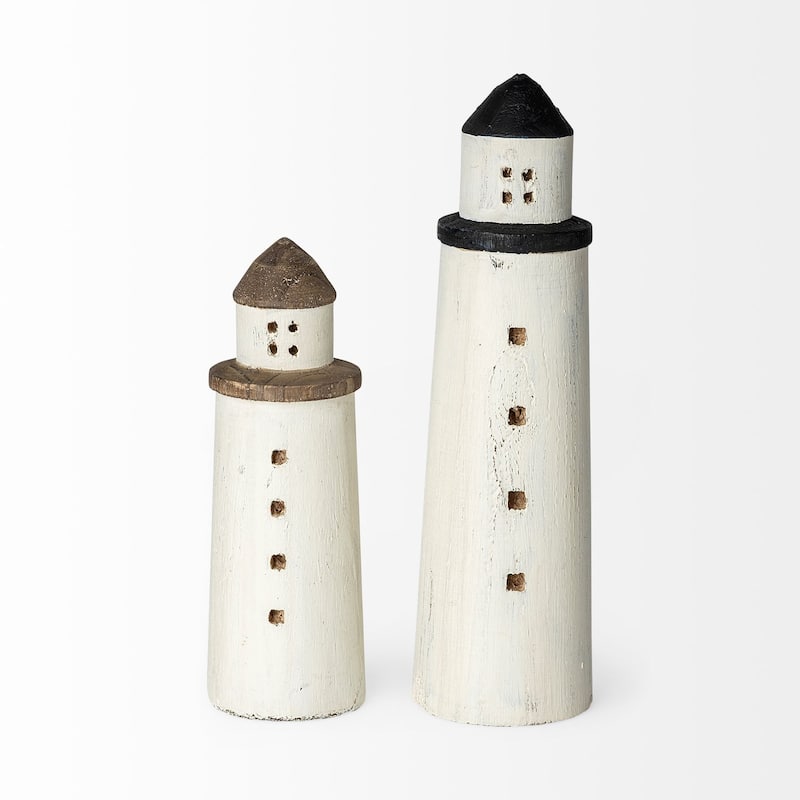 White Rustic Wooden Lighthouse