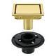 preview thumbnail 3 of 2, brushed gold 6 inch stainless material shower drain with ABS base - 6 x 6