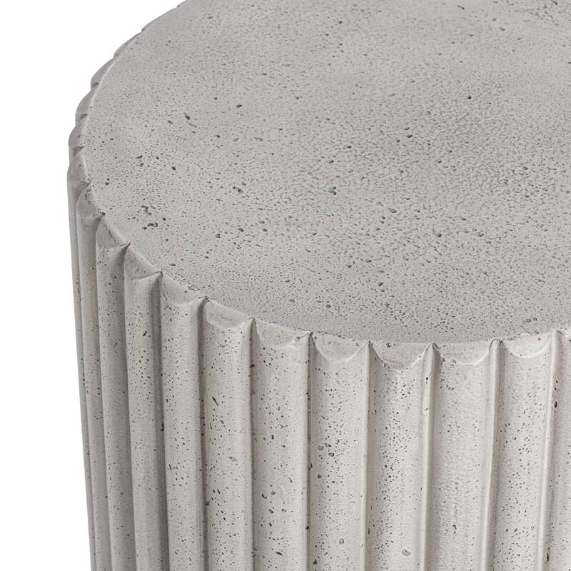 Classic Home Givens Outdoor Concrete Accent Table - 13.78 W x13.78 D x 19.69 H