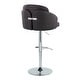 preview thumbnail 43 of 53, Porch & Den Dahlia Adjustable Bar Stool with Rounded T Footrest (Set of 2) Black Faux Leather/Chrome