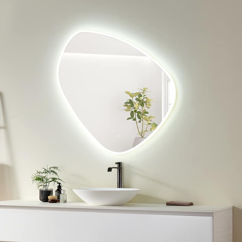 Altair Rasso Novelty Frameless Modern Bathroom Vanity LED Lighted Wall Mirror