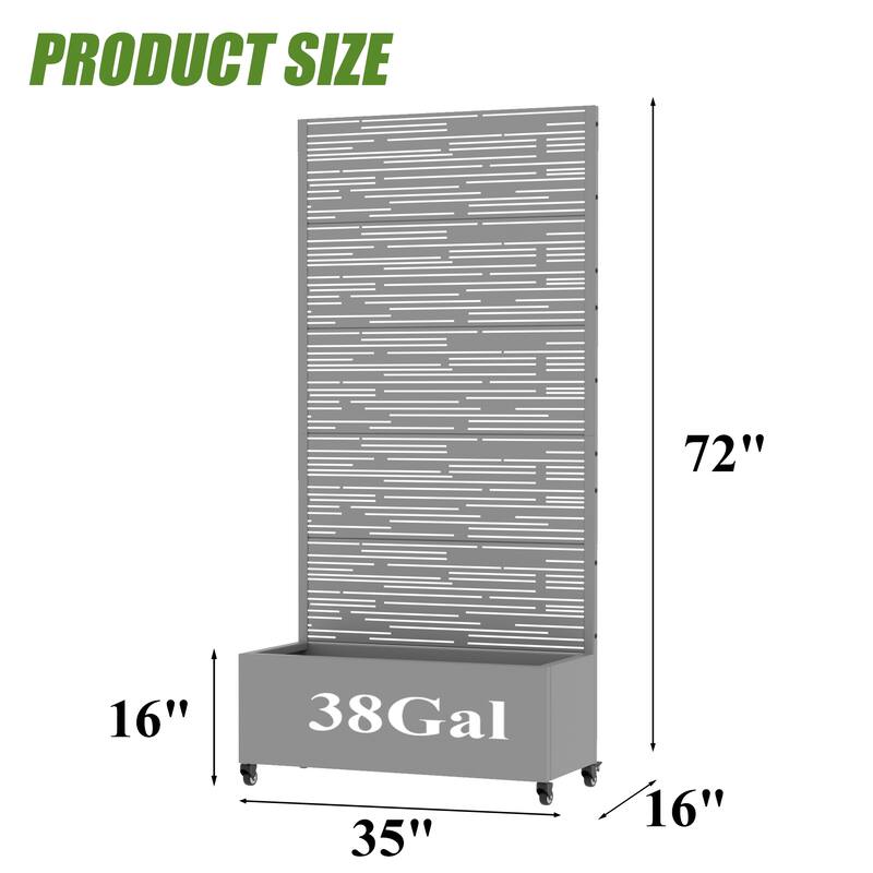 Raised Garden Bed Planter with Trellis Movable Planter Box with Lockable Wheels