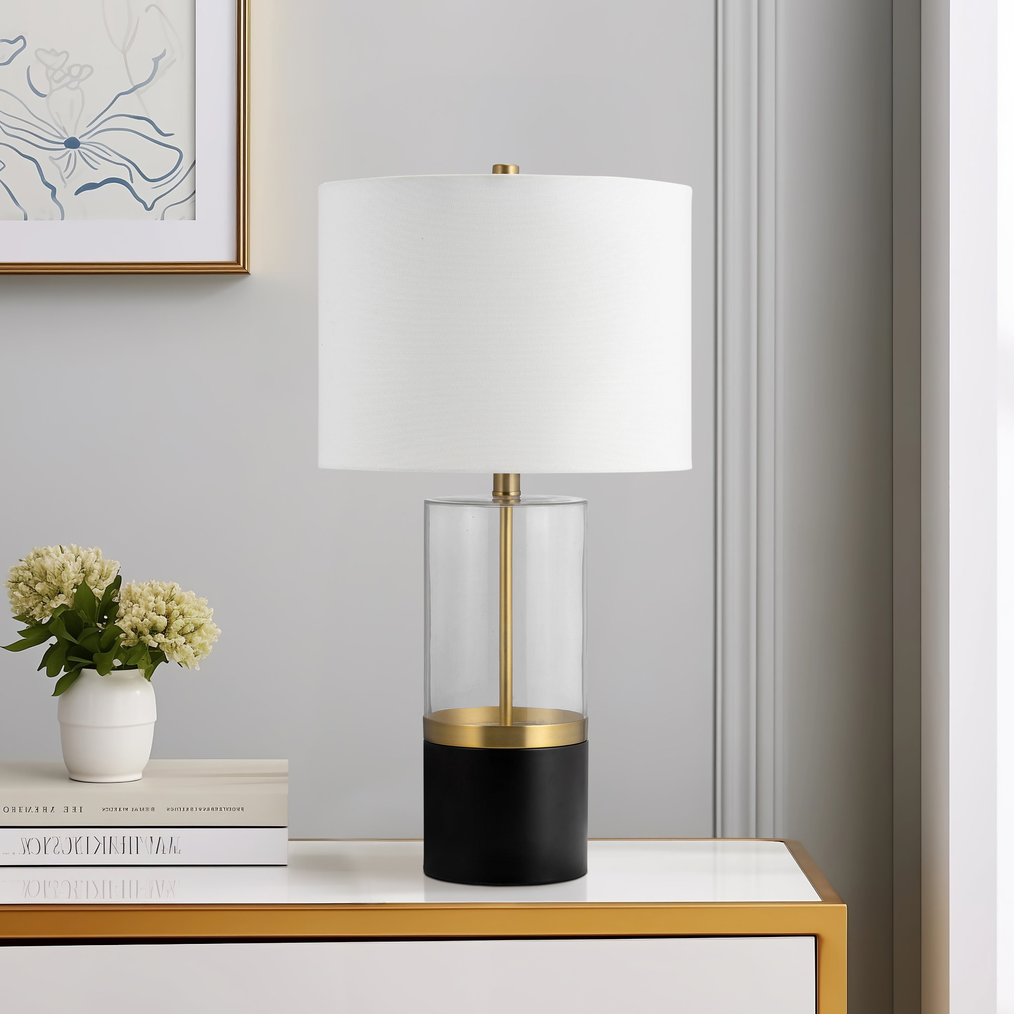 Glass cylinder lamp base hot sale