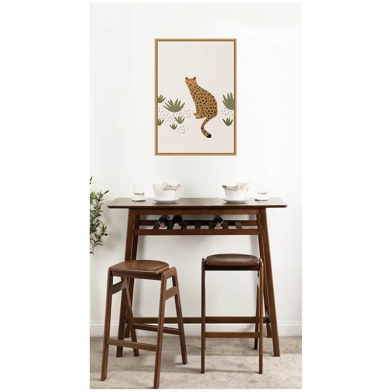Kate and Laurel Leopard II by July Art Prints Framed Canvas Wall Art Print