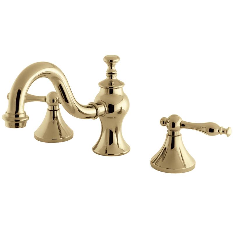 Kingston Brass Victorian Nuovo Lever Widespread Bathroom Faucet - Polished brass