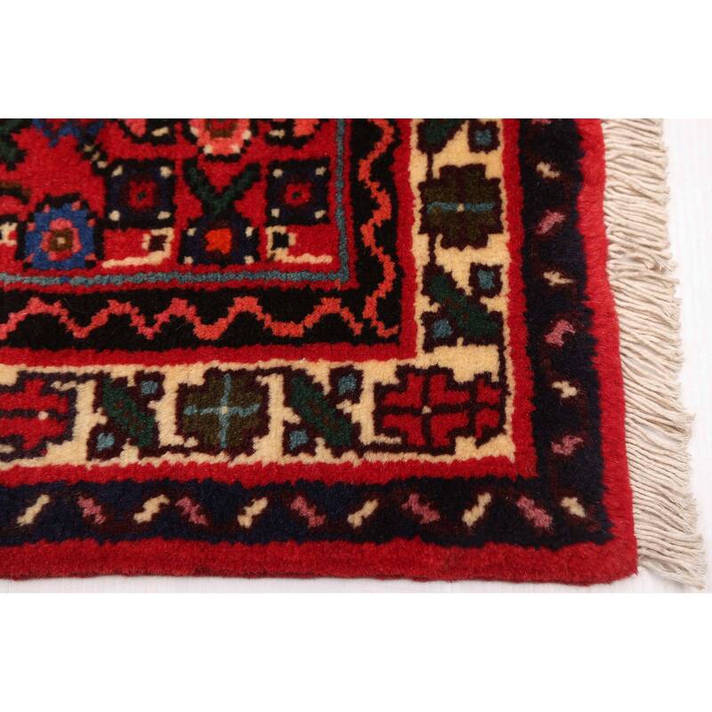 ECARPETGALLERY Hand-knotted Andelz Red Wool Rug - 2'4 x 9'7