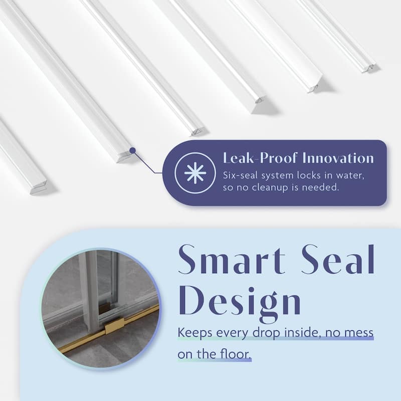 SP Series 44" - 48" W x 77" H Contemporary Frameless Double Sliding Shower Door with 3/8" Clear Tempered Glass