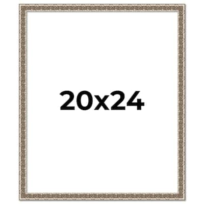 20x24 Frame Silver Versailles Ornate Solid Wood Picture Frame | 1 Inch