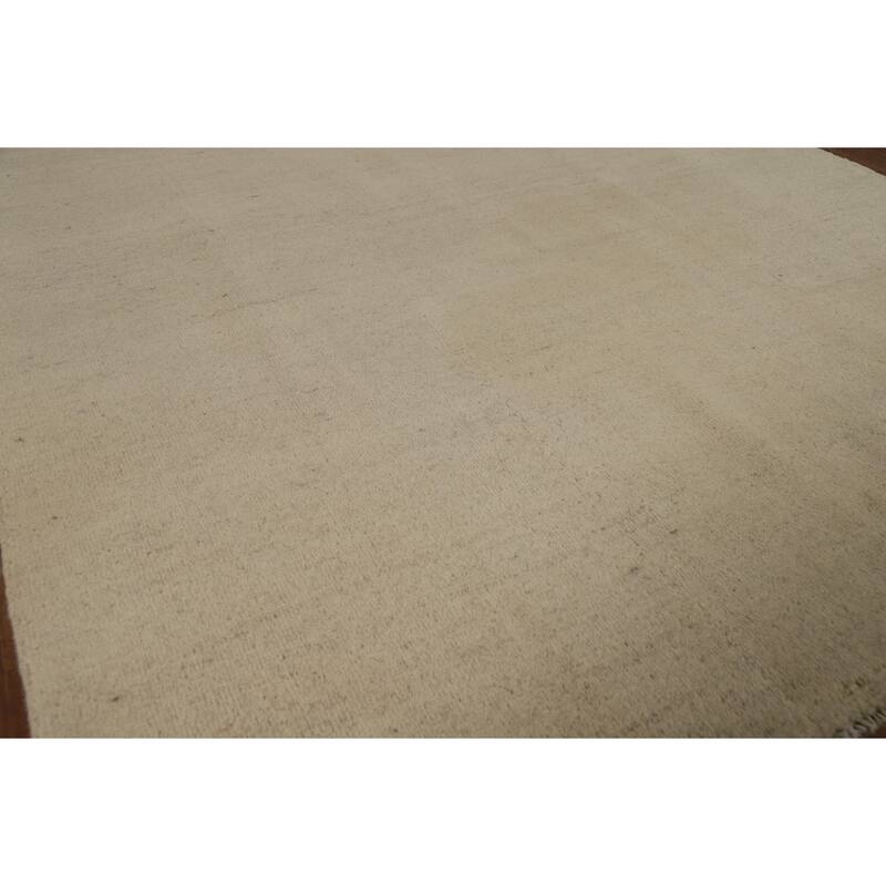 Modern Gabbeh Oriental Area Rug Handmade Solid Wool Carpet - 4'11" x 6'4"